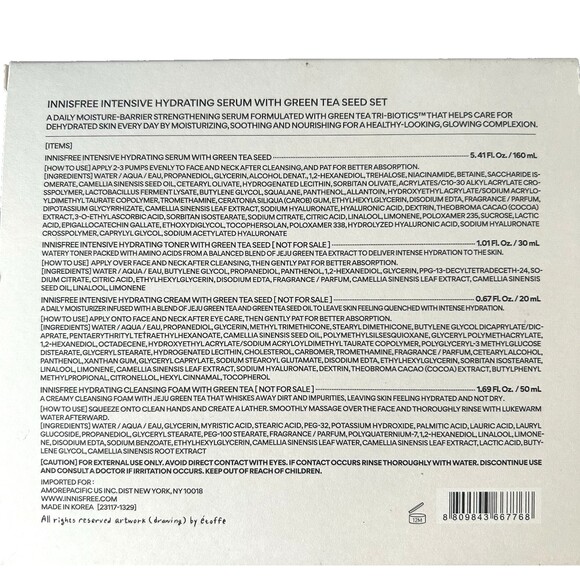 innisfree x etoffe Intensive Hydration Serum w/Green Tea Seed SET  New in Box - Picture 6 of 6